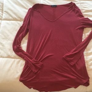 Gap dark pink long sleeve v-neck